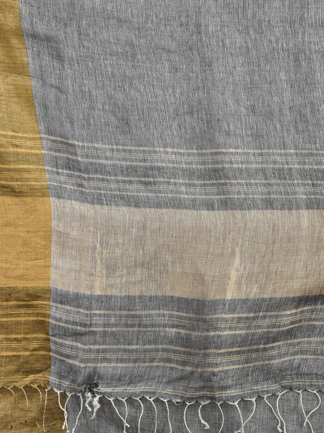 Solid Pure Linen Saree