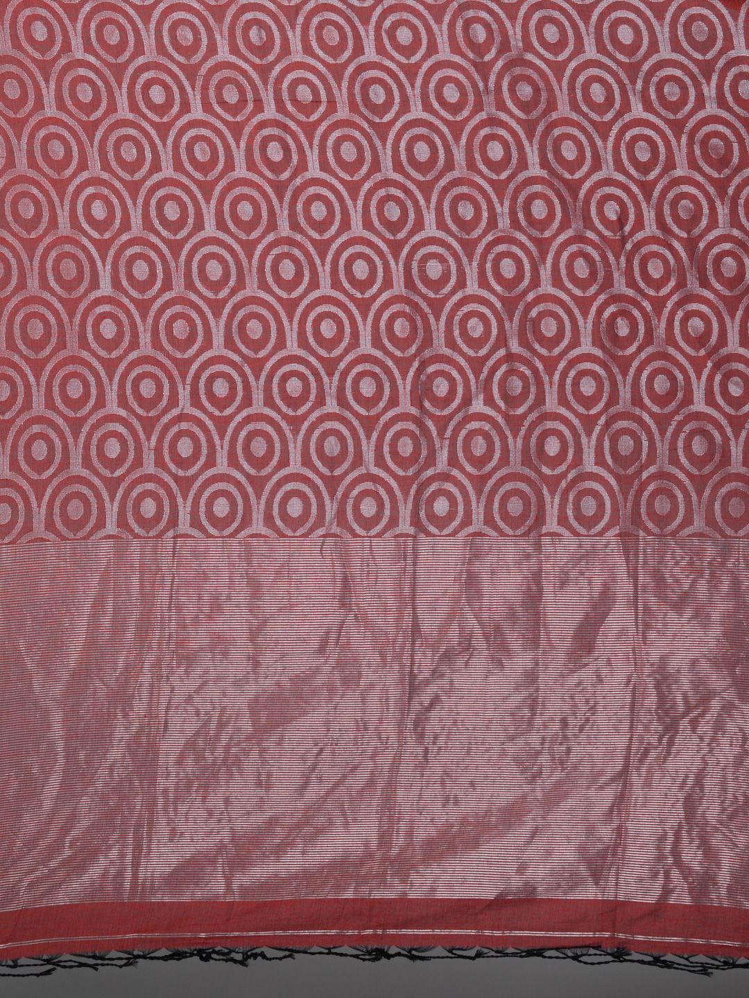 Maroon Hand Woven Cotton Linen Designer Saree