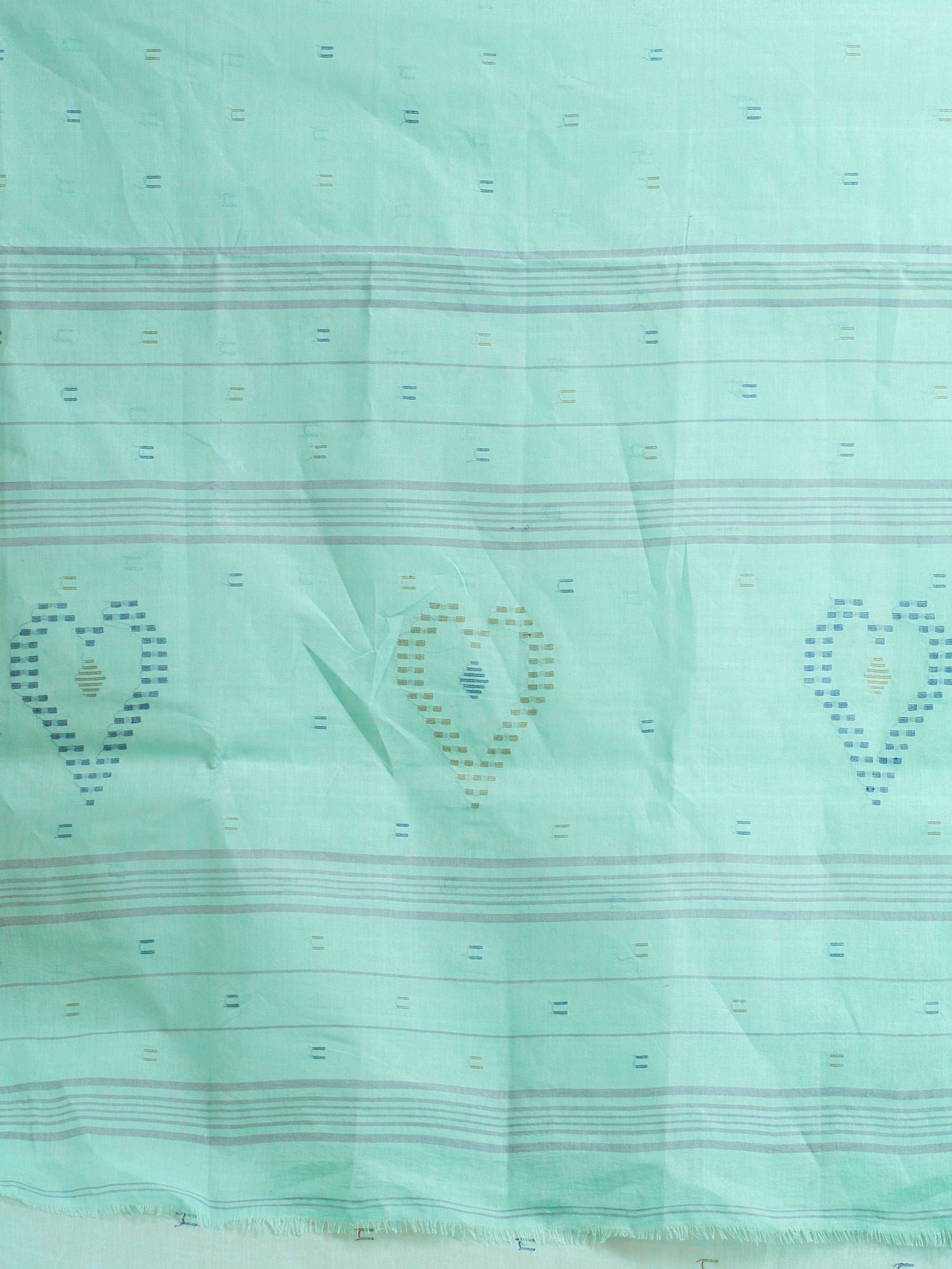 Sky Blue Pure Cotton Saree With Woven Designs