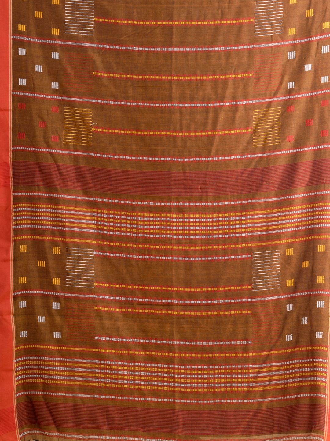 Chocolet Brown soft Cotton handwoven saree