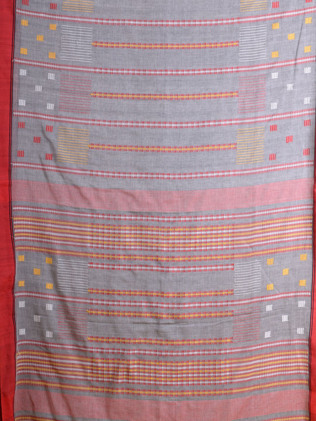 Grey handwoven soft cotton saree