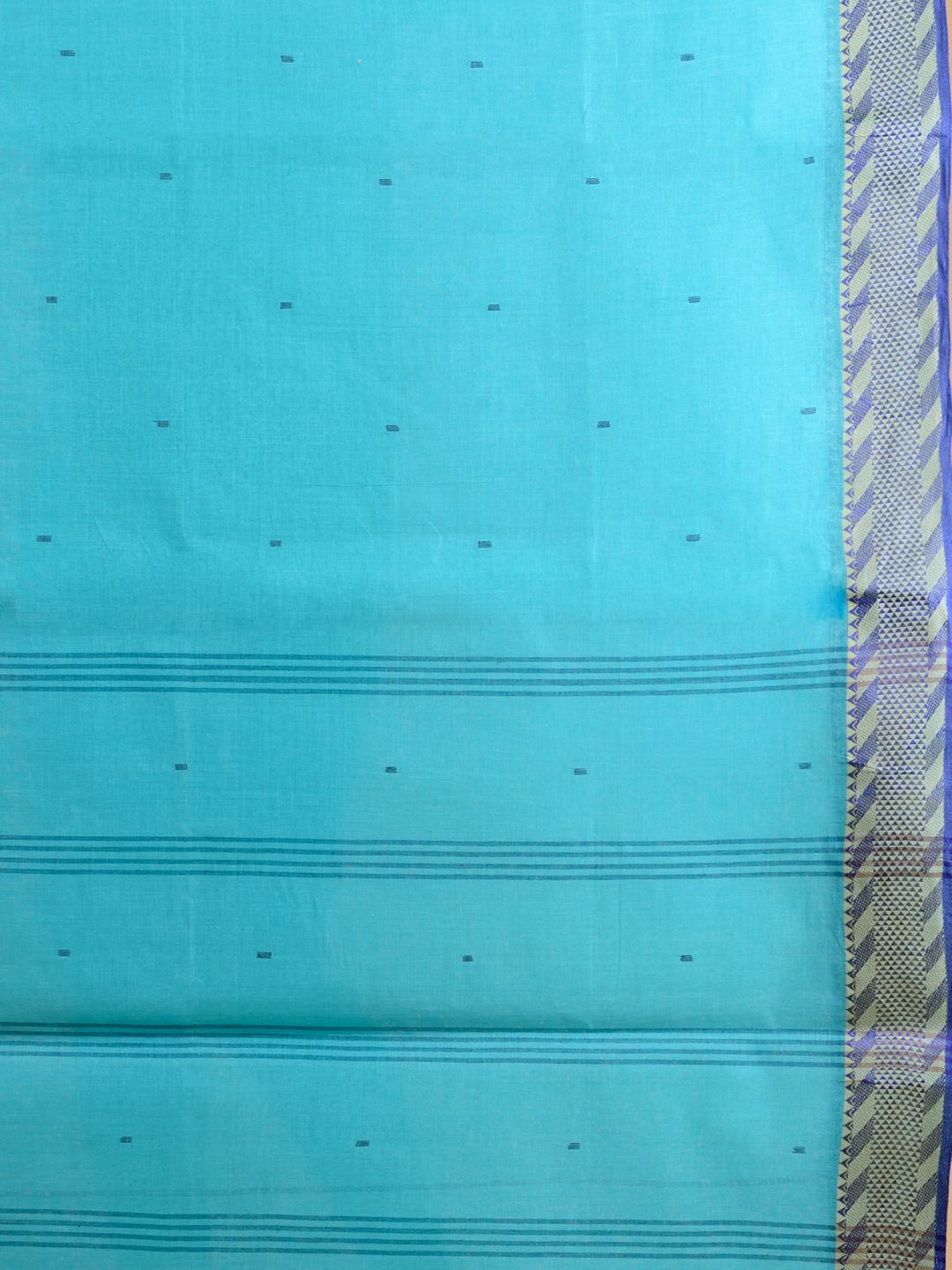 Blue handwoven cotton saree