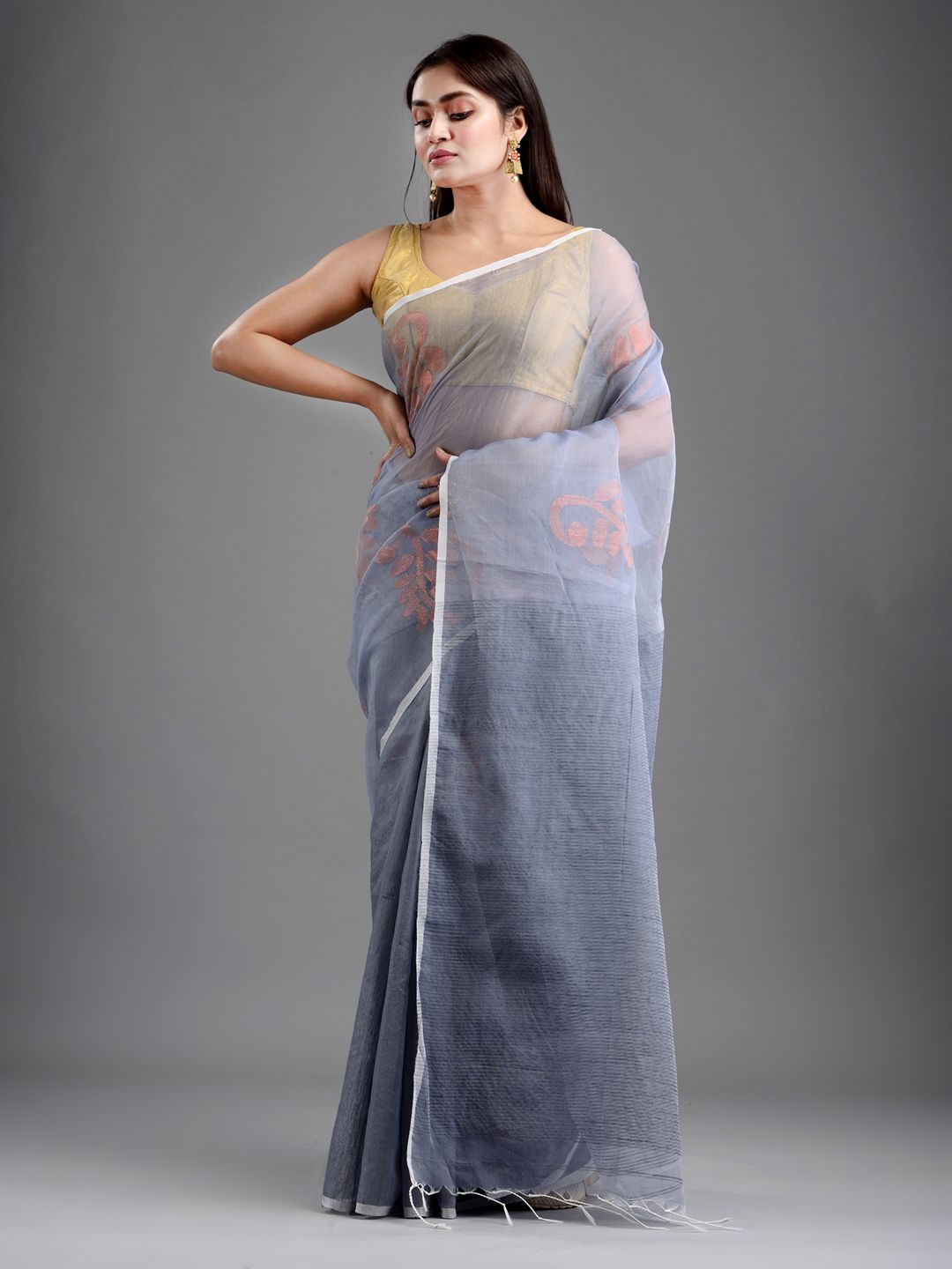 SAJASAJO RESHAM AND MATKA BENGAL HAND WOVEN DHAKAI SAREE