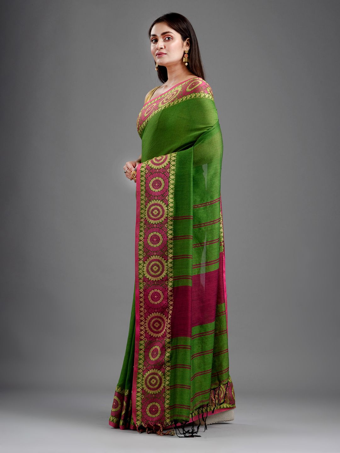 SAJASAJO BENGAL HANDLOOM PURE COTTON BEGUMPURI SAREE