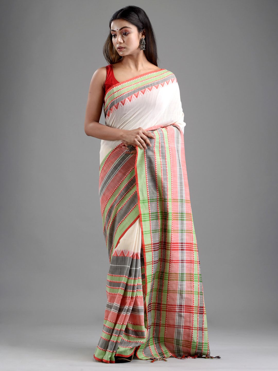 SAJASAJO BENGAL HANDLOOM PURE COTTON BEGUMPURI SAREE