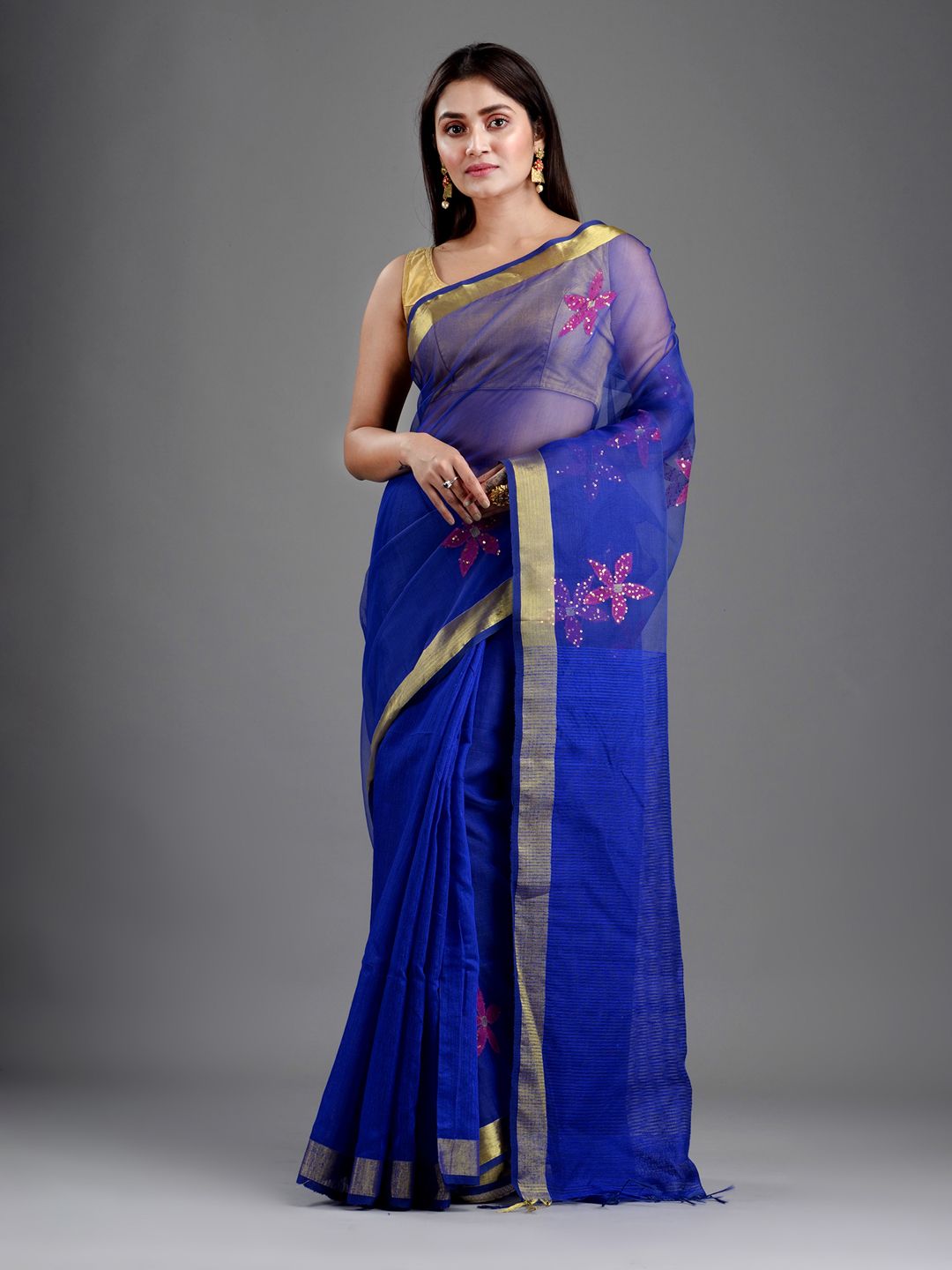 SAJASAJO SILK AND MATKA BENGAL HANDLOOM JAMDANI SAREE