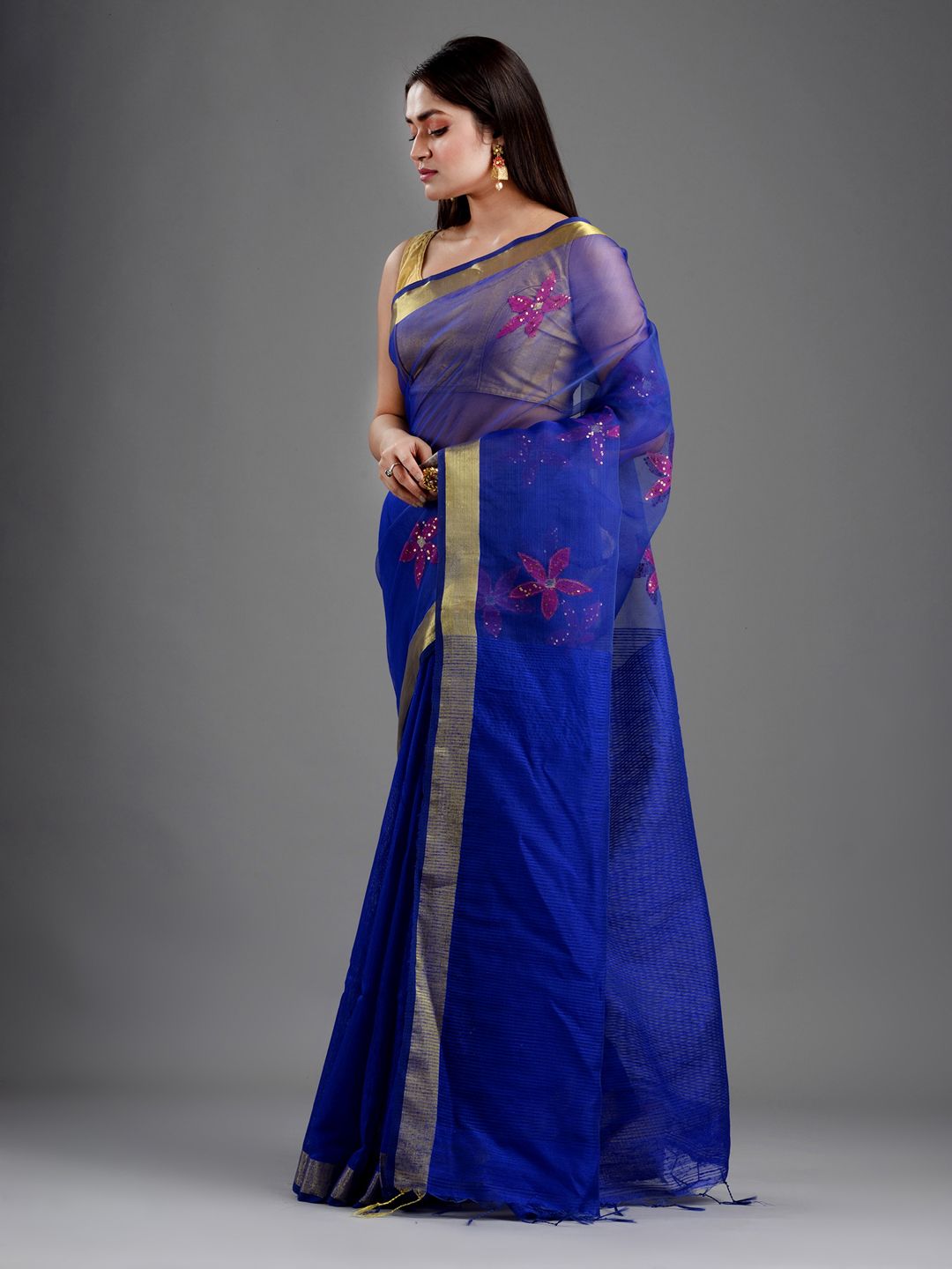 SAJASAJO SILK AND MATKA BENGAL HANDLOOM JAMDANI SAREE