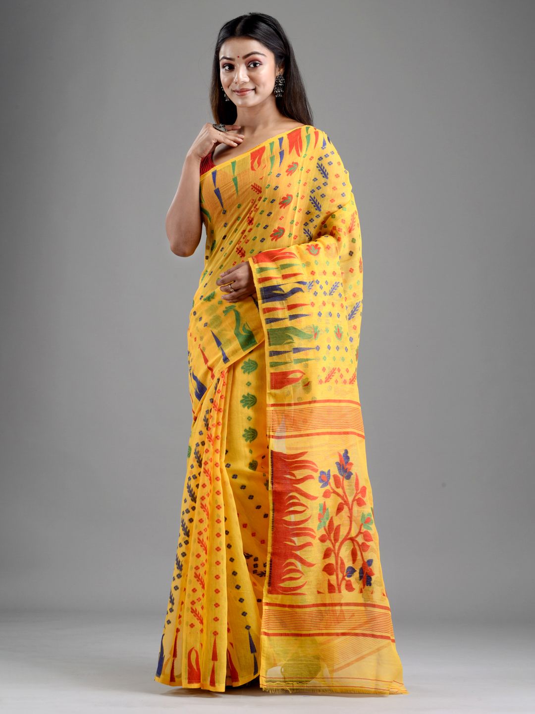 SAJASAJO SILK COTTON BENGAL HANDLOOM SOFT JAMDANI SAREE