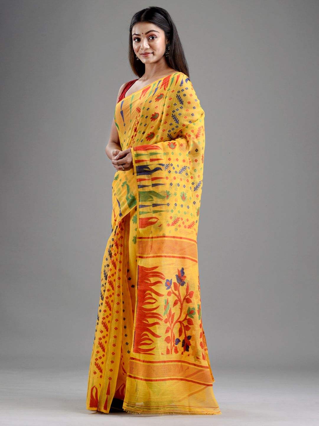 SAJASAJO SILK COTTON BENGAL HANDLOOM SOFT JAMDANI SAREE