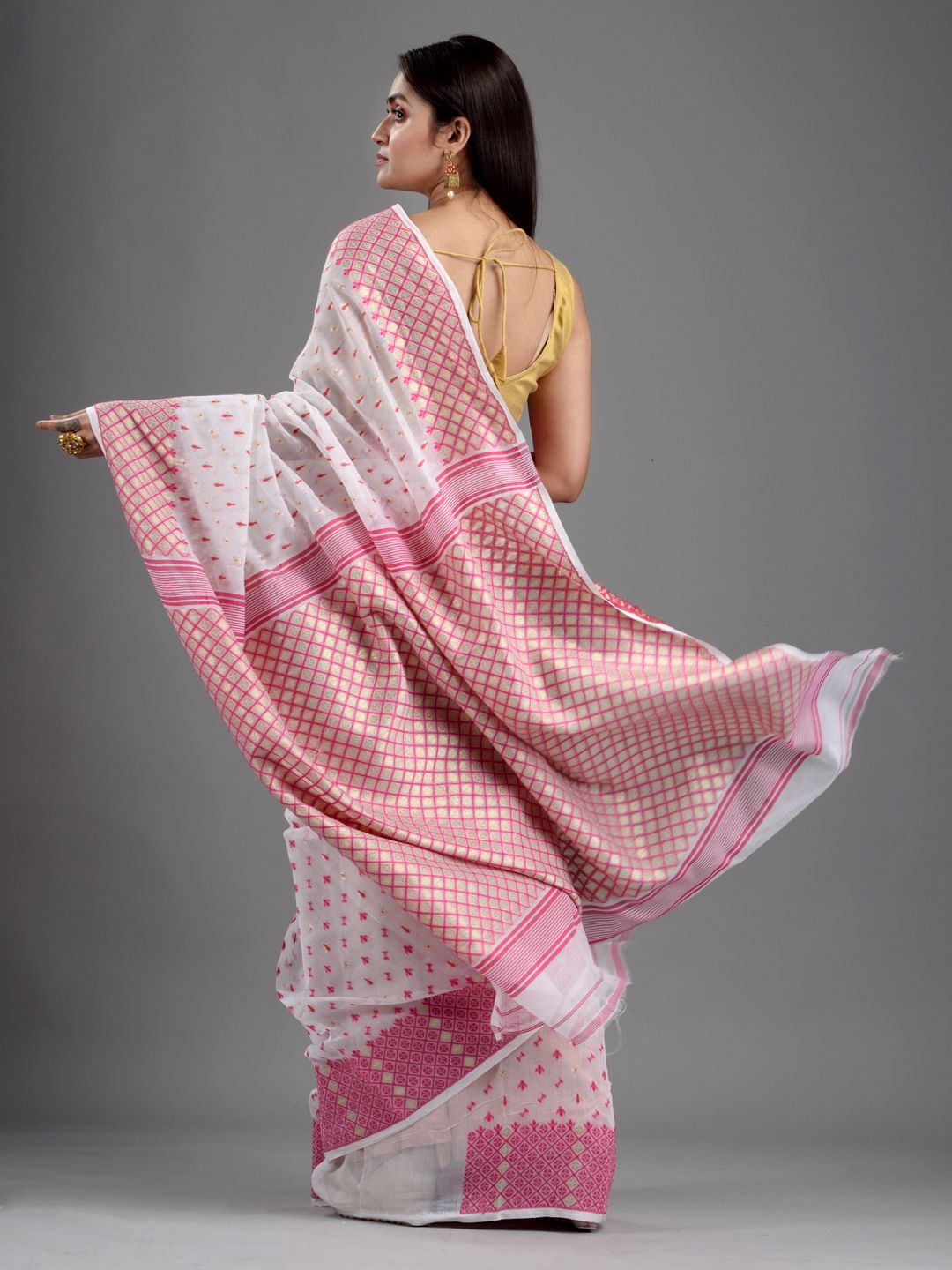 SAJASAJO SILK COTTON BENGAL HANDLOOM SOFT JAMDANI SAREE