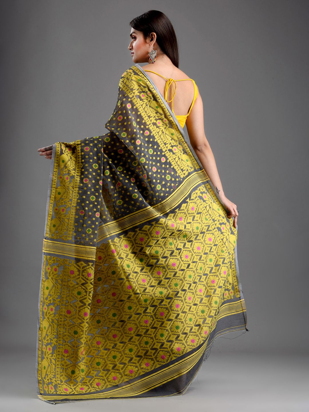 SAJASAJO SILK COTTON BENGAL HANDLOOM SOFT JAMDANI SAREE