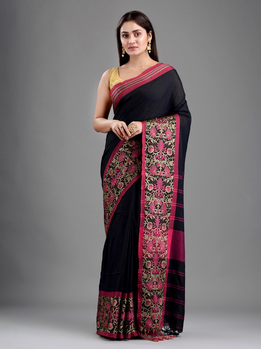 SAJASAJO PURE COTTON BENGAL HANDLOOM BEGUMPURI SAREE