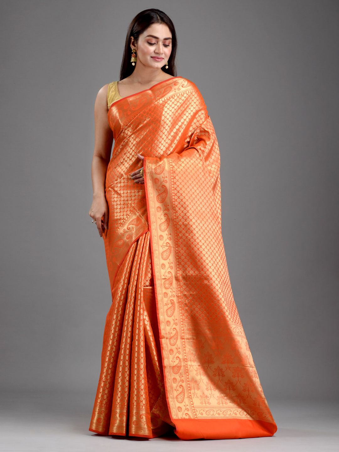 SAJASAJO HAND WOVEN OPARA SILK SAREE WITH JARI