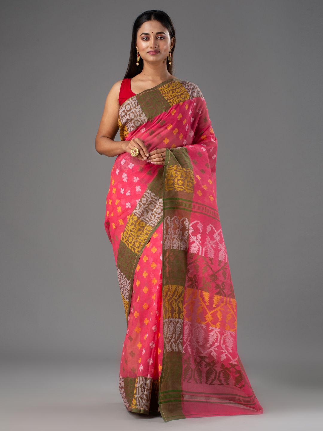 PURE COTTON BENGAL HAND WOVEN JAMDANI SAREE