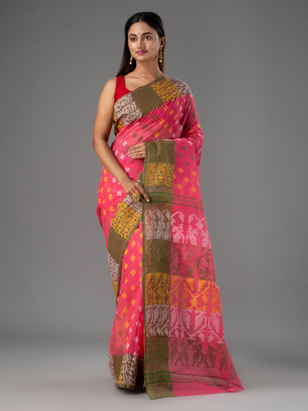 PURE COTTON BENGAL HAND WOVEN JAMDANI SAREE