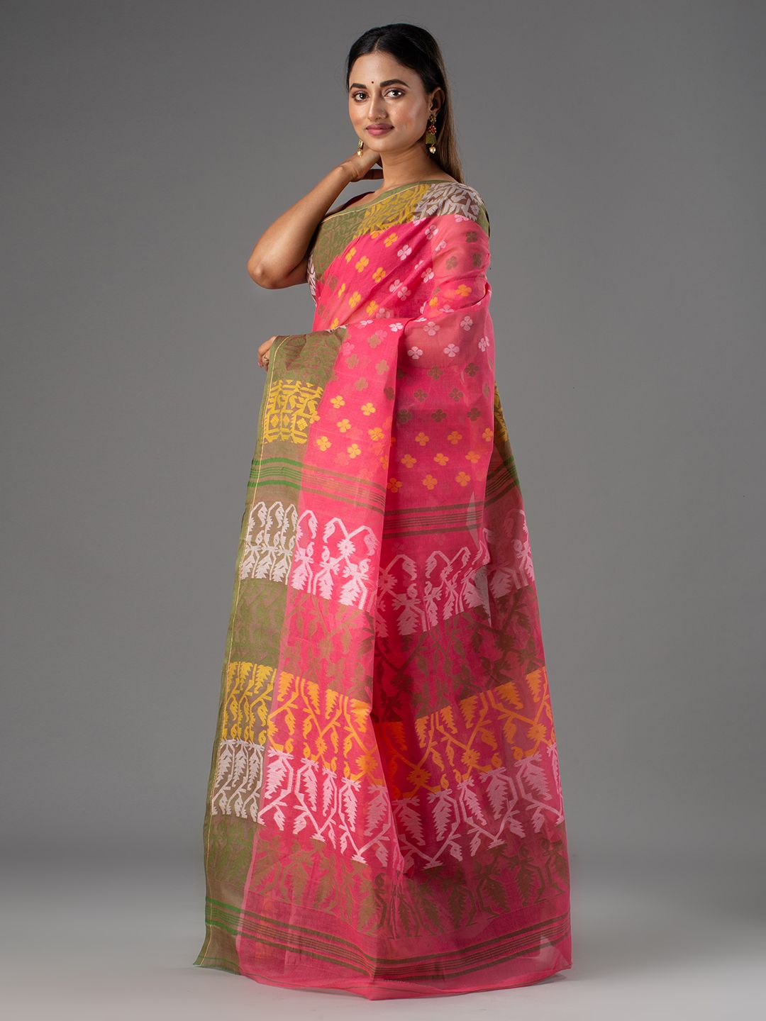 PURE COTTON BENGAL HAND WOVEN JAMDANI SAREE