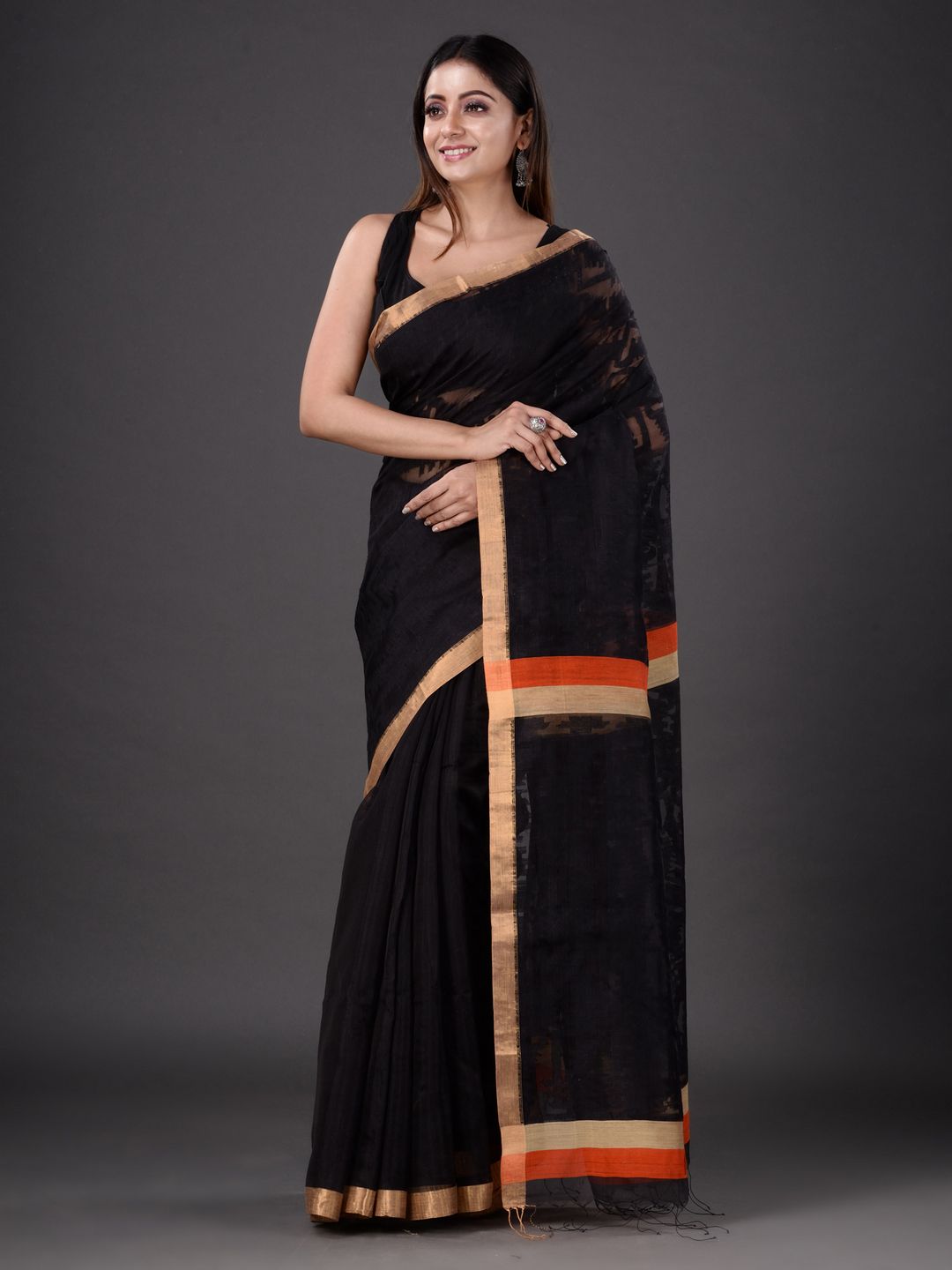 PURE SILK AND MATKA HALF AND HALF JAMDANI SAREE