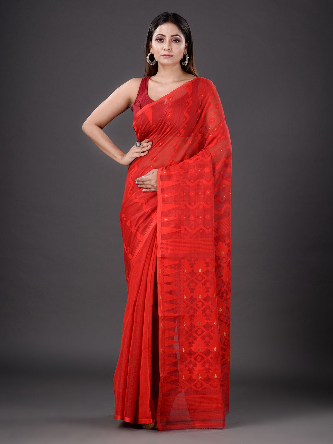 SILK COTTON  HAND WOVEN SOFT JAMDANI SAREE