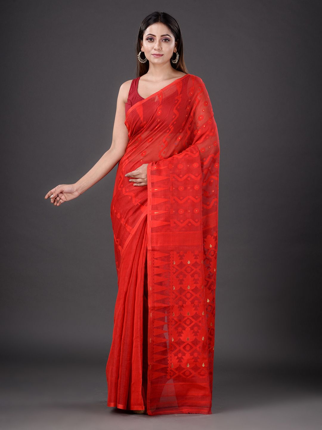 SILK COTTON  HAND WOVEN SOFT JAMDANI SAREE