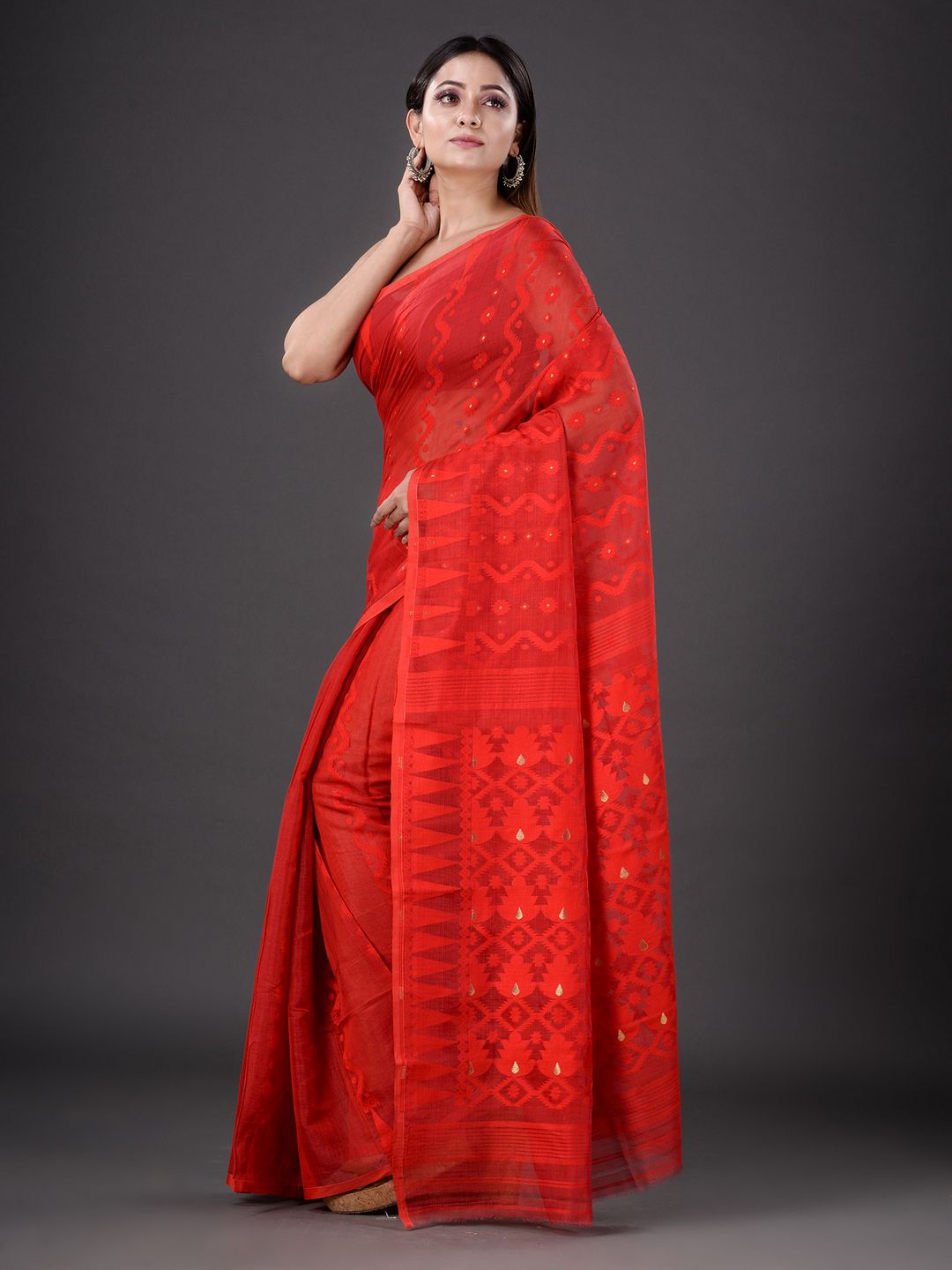 SILK COTTON  HAND WOVEN SOFT JAMDANI SAREE