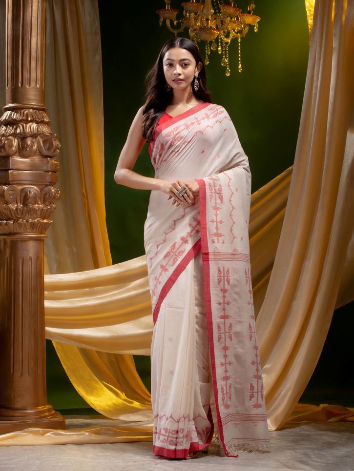 PURE COTTON HAND WOVEN DHAKAI SAREE