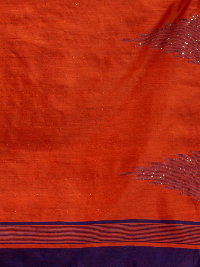 BENGAL HANDLOOM SILK COTTON SAREE WITH SEQUIN WORK