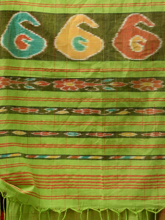 Green Pure Cotton Hand Woven Jamdani work Handloom Saree