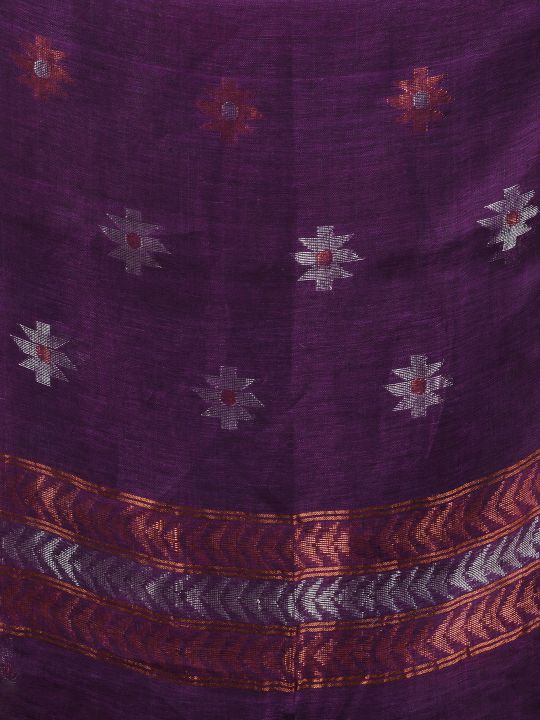 Pure Linen Handwoven Zari Work Saree