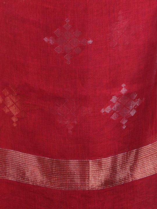 Pure Linen Handwoven Zari Work Saree