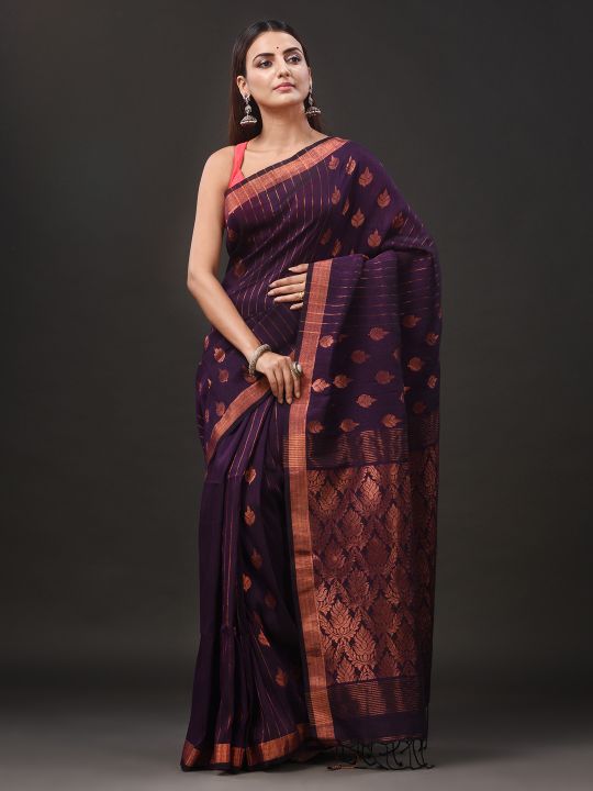 Pure Linen Handwoven Zari Work Saree