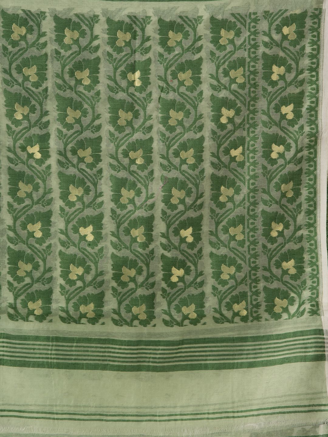 Silk Cotton  buti work  Jamdani Saree