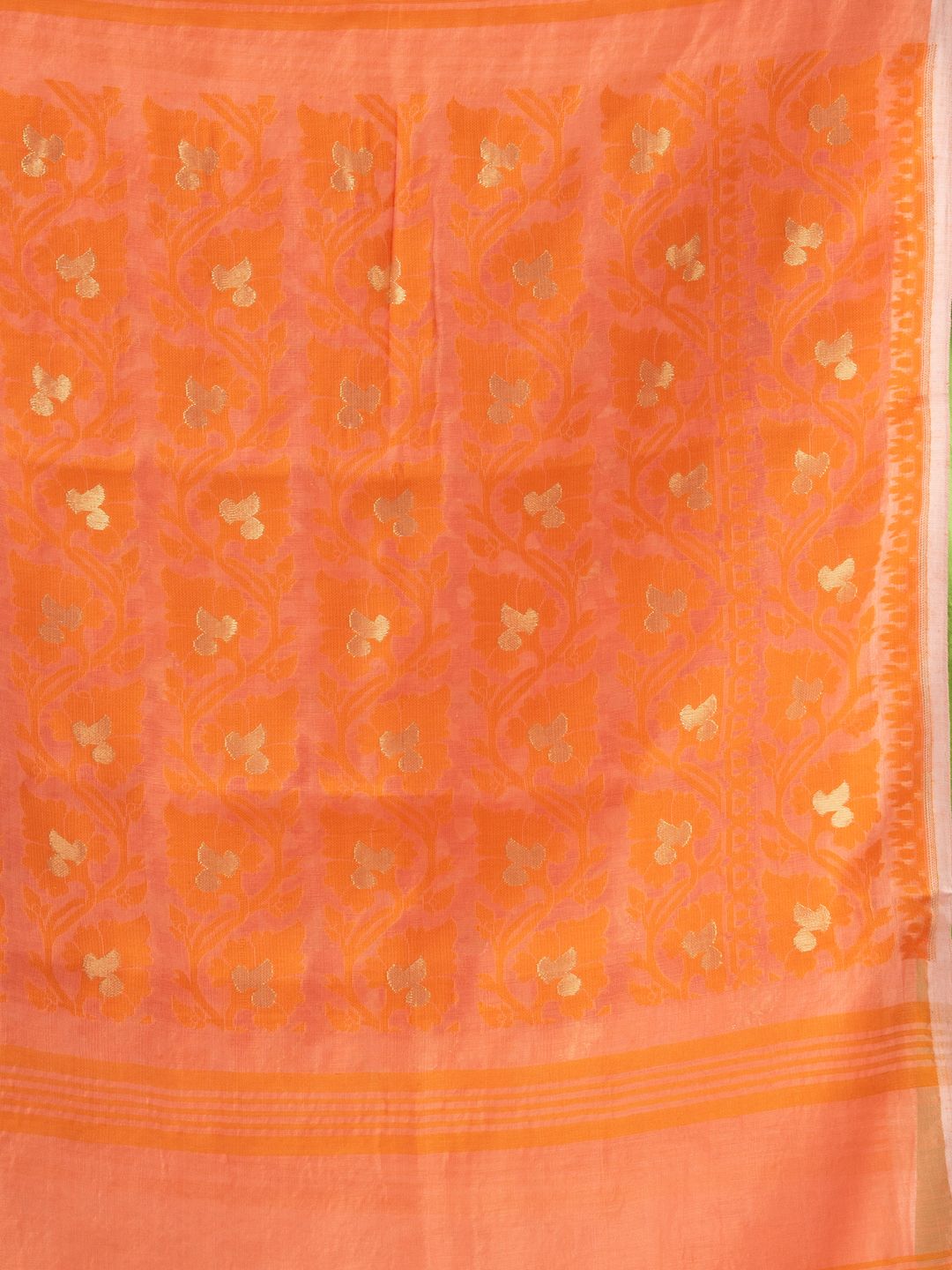 Silk Cotton  buti work  Jamdani Saree