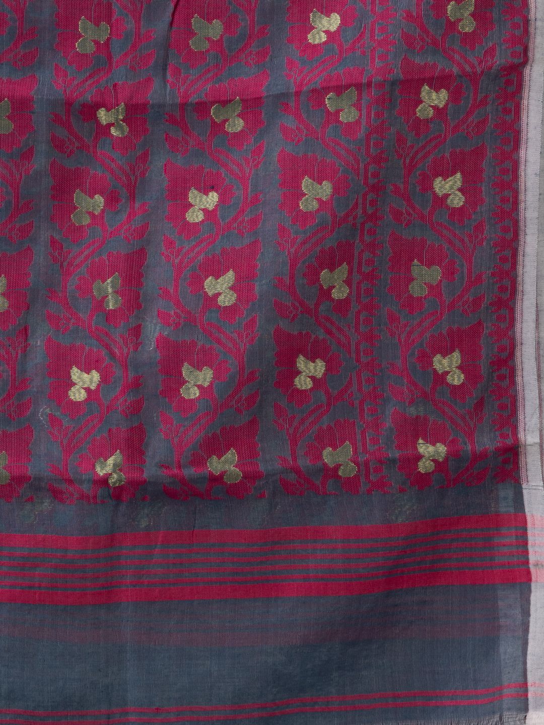 Silk Cotton  buti work  Jamdani Saree