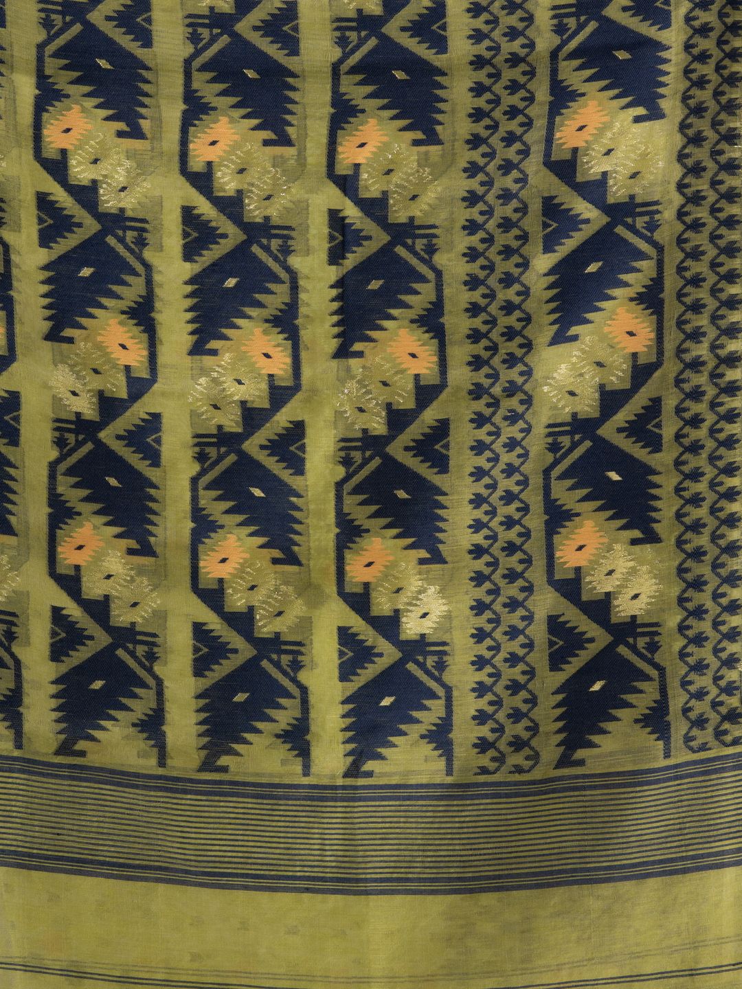 Silk Cotton  buti work  Jamdani Saree