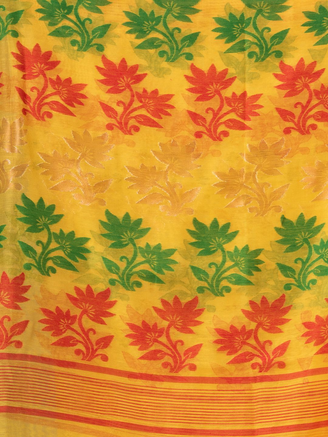 Silk Cotton  buti work  Jamdani Saree