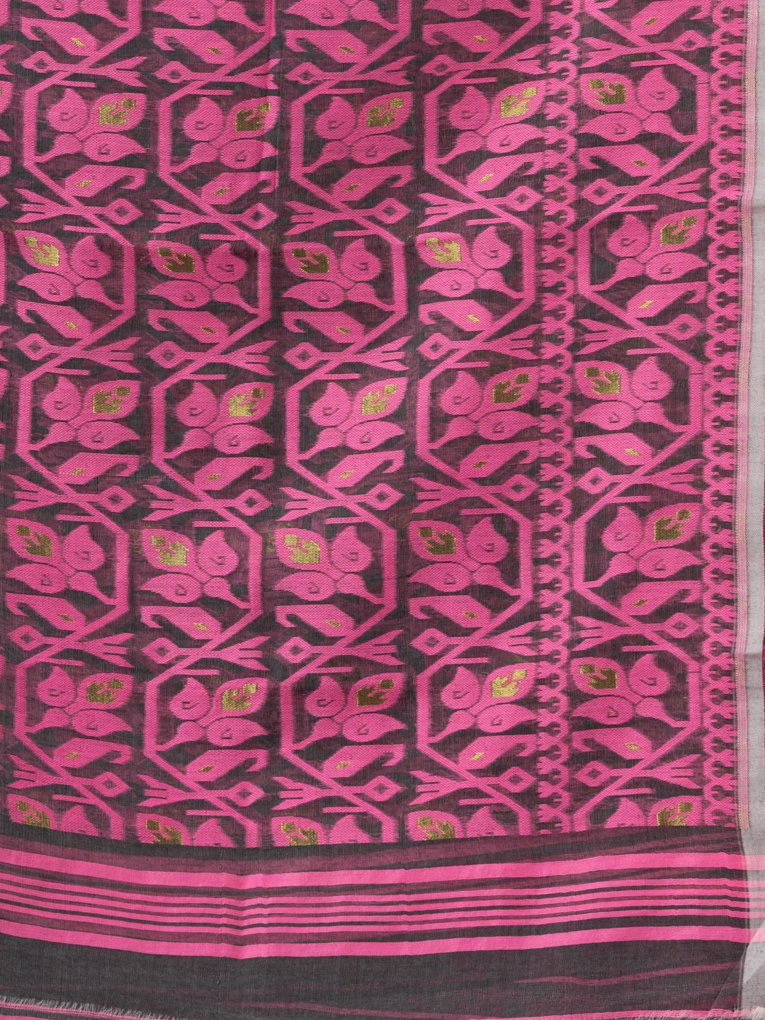 Silk Cotton  buti work  Jamdani Saree