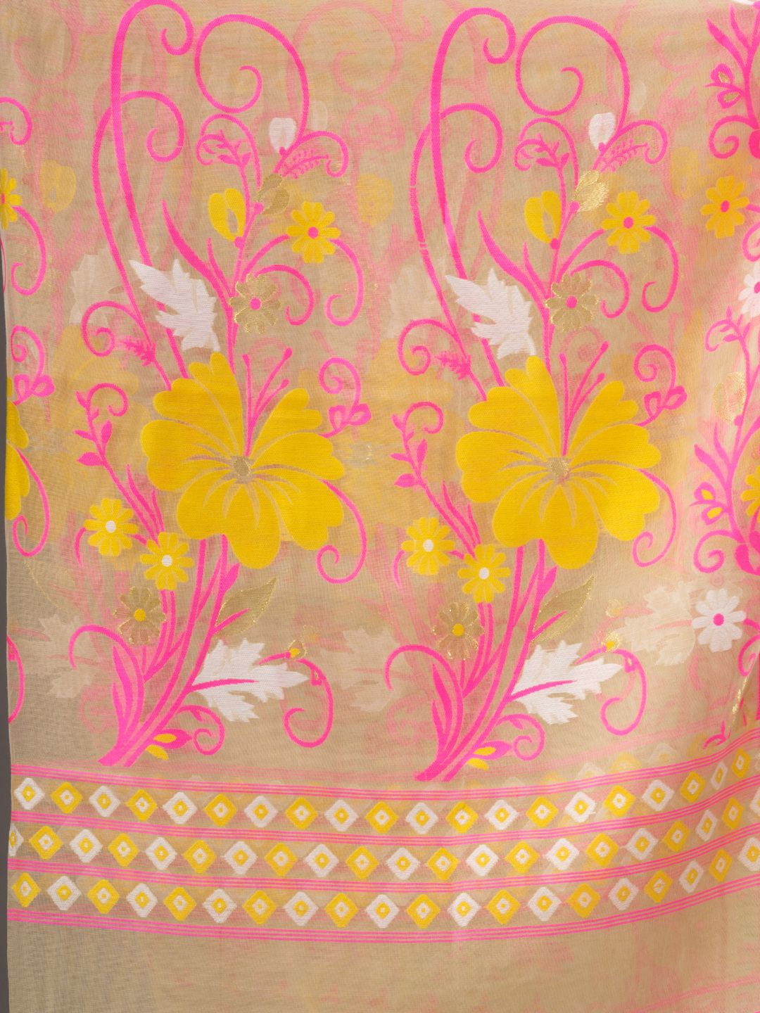 Silk Cotton  buti work  Jamdani Saree