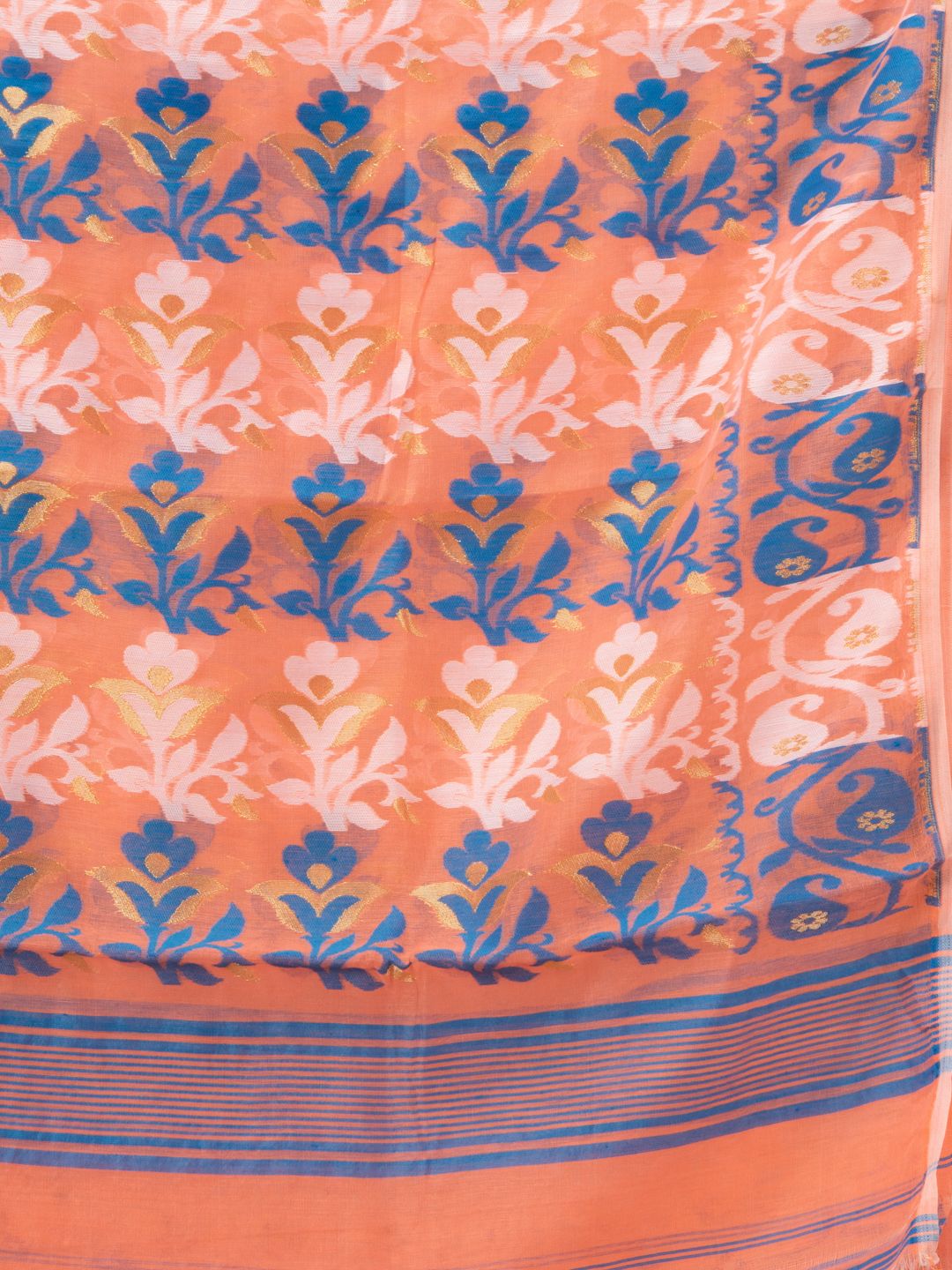 Silk Cotton  buti work  Jamdani Saree