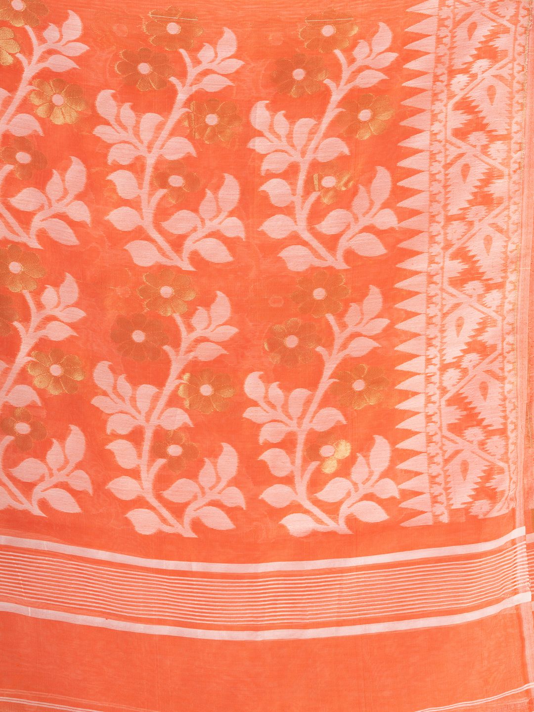 Silk Cotton  buti work  Jamdani Saree