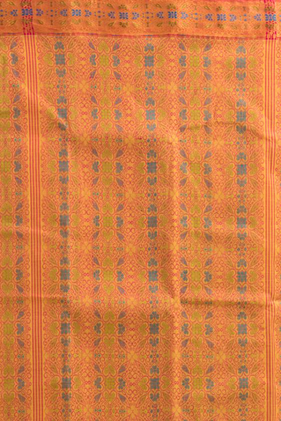 Magenta Pure Cotton Dhakai Buti Handloom Saree