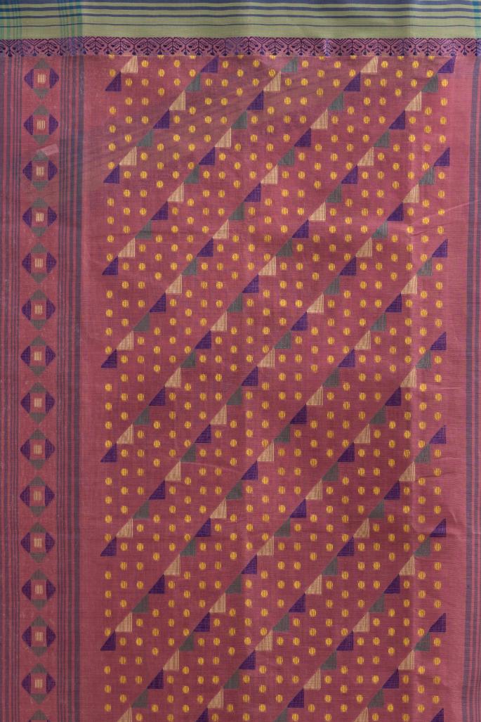 Mouve Pure Cotton Dhakai Buti Handloom Saree