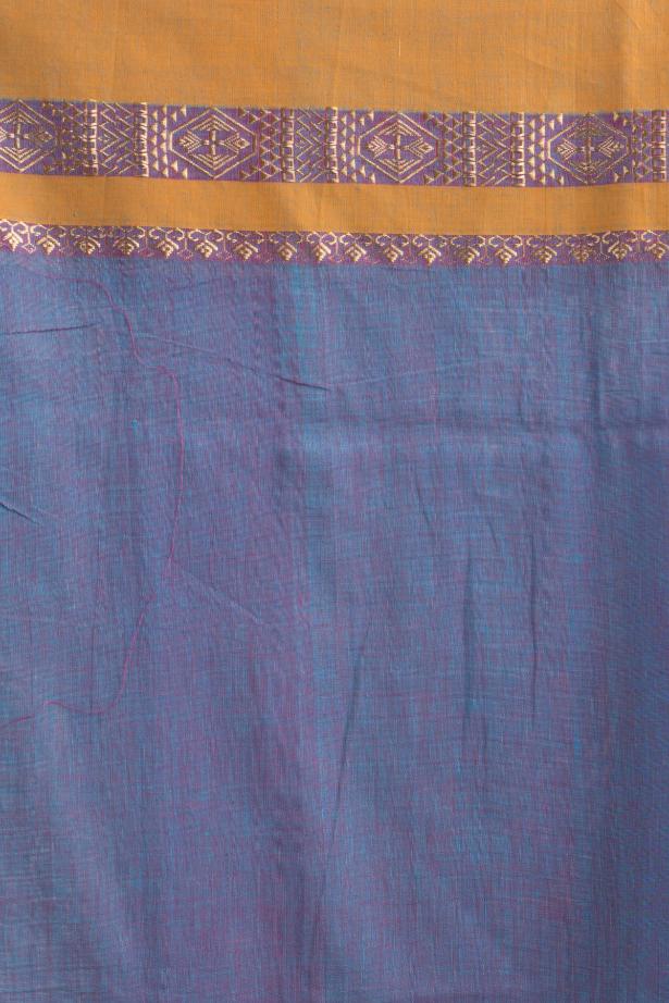 Blue Pure Soft Cotton Dhakai Buti Handloom Saree