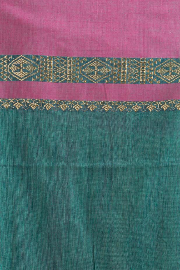 Green Pure Soft Cotton Dhakai Buti Handloom Saree