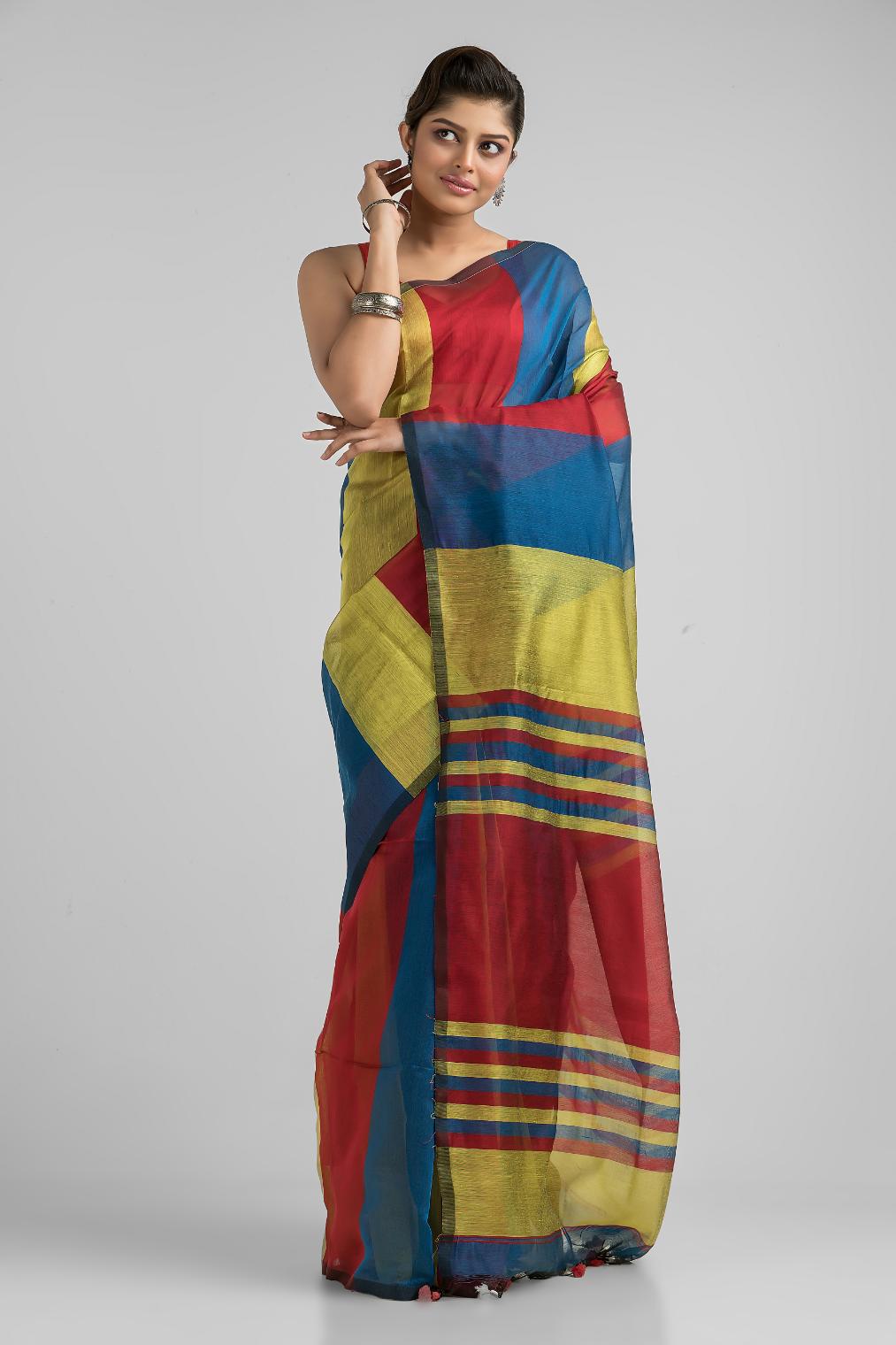 Art Silk and Cotton Handloom Saree