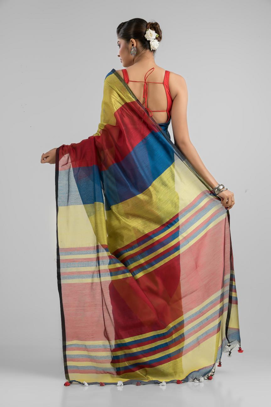 Art Silk and Cotton Handloom Saree