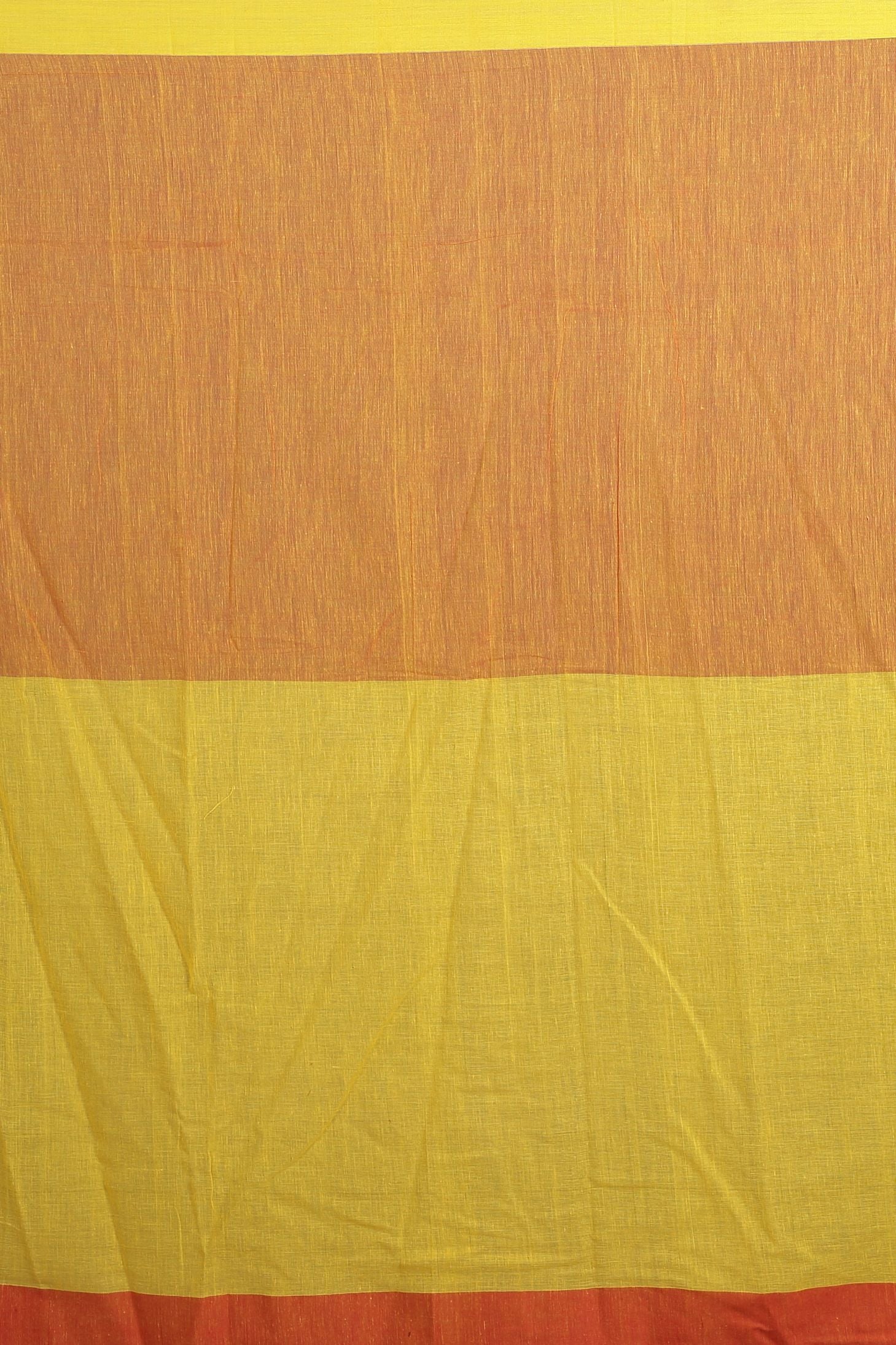 Yellow, Red & Orange Hand Woven Pure Cotton Saree