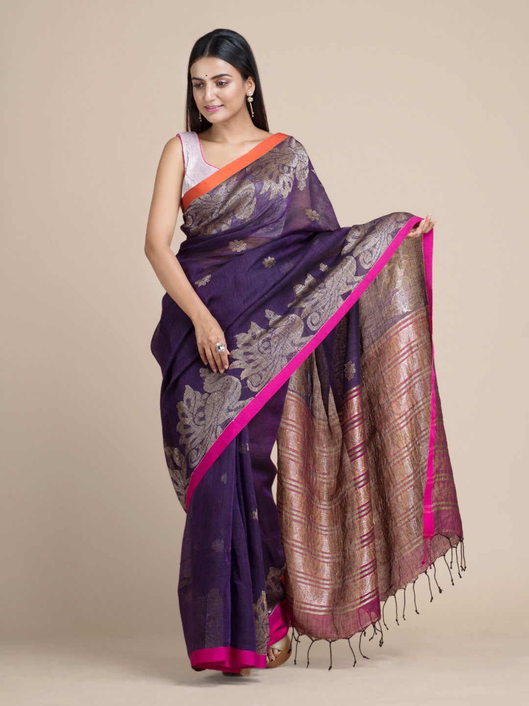 Buy Brinjal Purple Pure Patola Silk Saree Designer Sarees. Shipping  Worldwide.