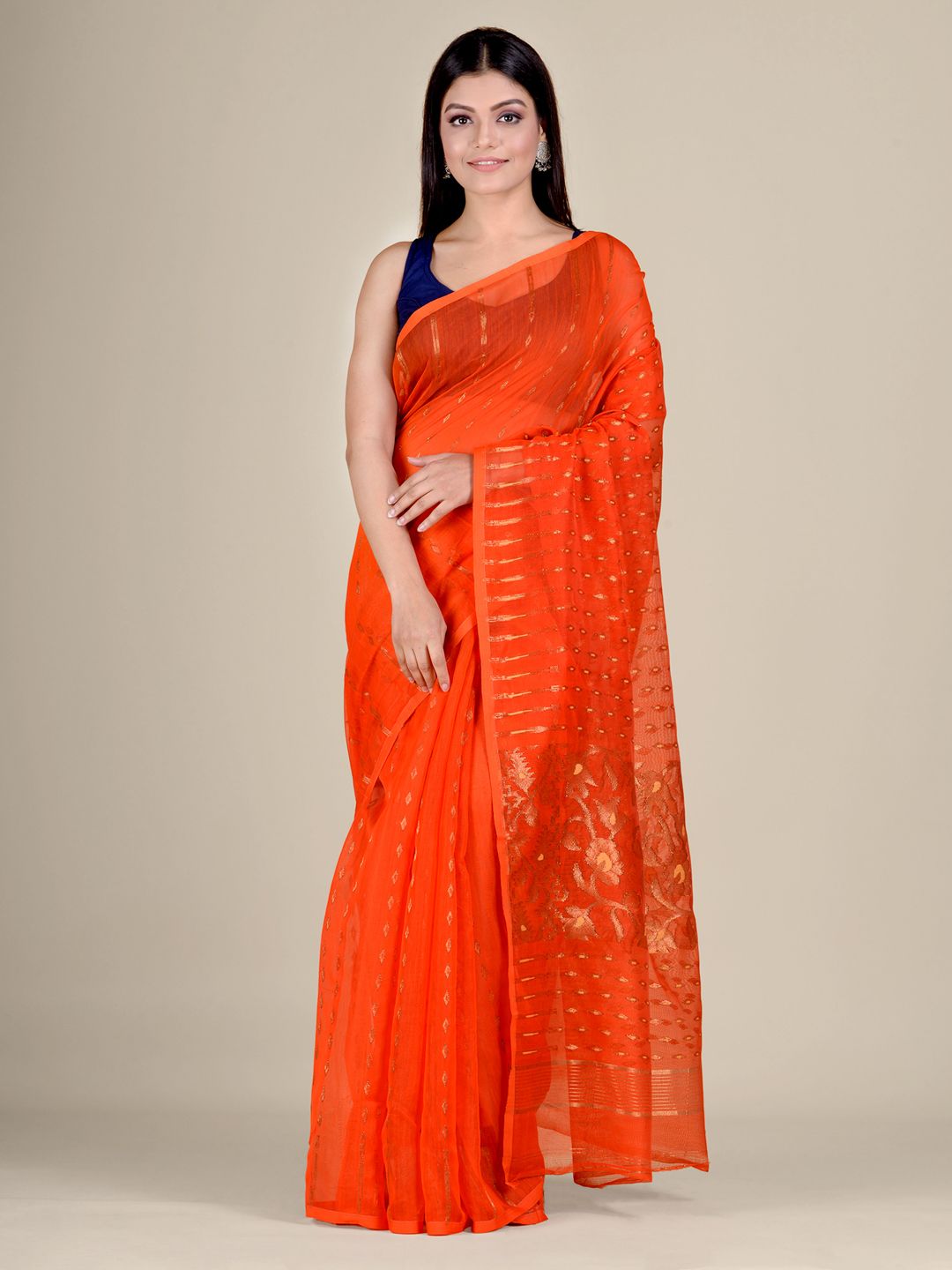 Buy Yolk Cotton Baluchari Saree Online - Uttariya